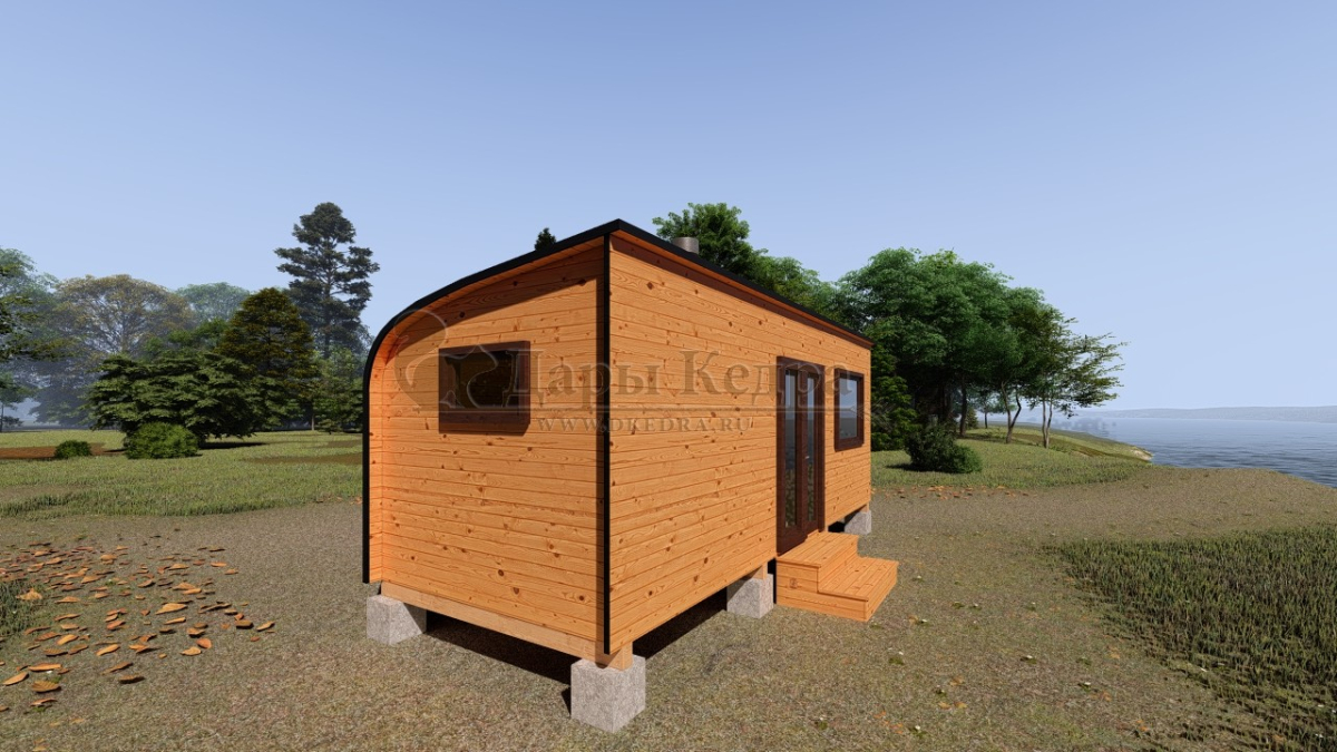 Баня «Парус» из кедра 6х2,35 м
